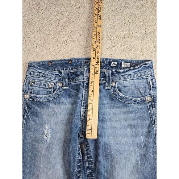 Miss Me Capri Jeans Womens Size 28 Blue Denim Cross Y2K Embellished JP5335P6 - Picture 4 of 16